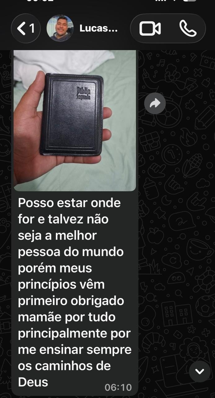 Imagem de uma mensagem marcante ligada à fé e aos princípios de Lucas.